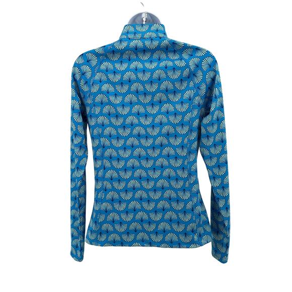 Sigrid Olsen Golf Tennis Full Zip Jacket WMNS XS Blue Teal Shell Print Stretch - Picture 5 of 8